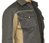 Куртка мужская летняя "Люкс" серый/бежевый/бежевый со светоотражающим кантом - фото 6