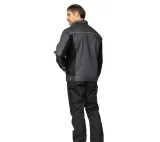 Куртка мужская летняя "Люкс" серый/чёрный/чёрный со светоотражающим кантом - фото 4