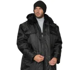 Куртка мужская утеплённая "Альфа" удлинённая чёрная - фото 10