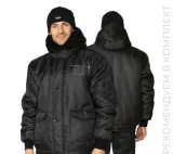 Куртка мужская утеплённая "Альфа" чёрная укороченная - фото 1