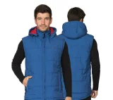 Жилет мужской утеплённый "Амур" васильковый/красный - фото 1