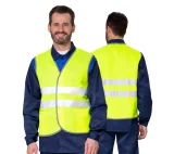 Жилет сигнальный "Спектр Лайт 1П" лимонный на пуговицах для дорожных рабочих - фото 1