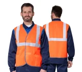 Жилет сигнальный "Спектр Лайт 2" оранжевый с застёжкой на ленте велькро - фото 1