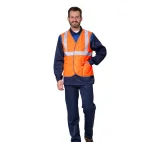 Жилет сигнальный "Спектр Лайт 2П" оранжевый на пуговицах с карманами - фото 4
