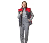 Жилет универсальный утеплённый "Бренд" тёмно-серый/красный - фото 6