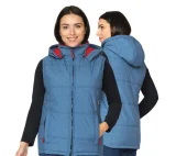 Жилет женский утеплённый "Амур" синий/красный - фото 1