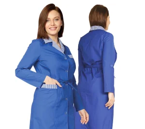 Халат женский "Хозяюшка" василёк/полоска