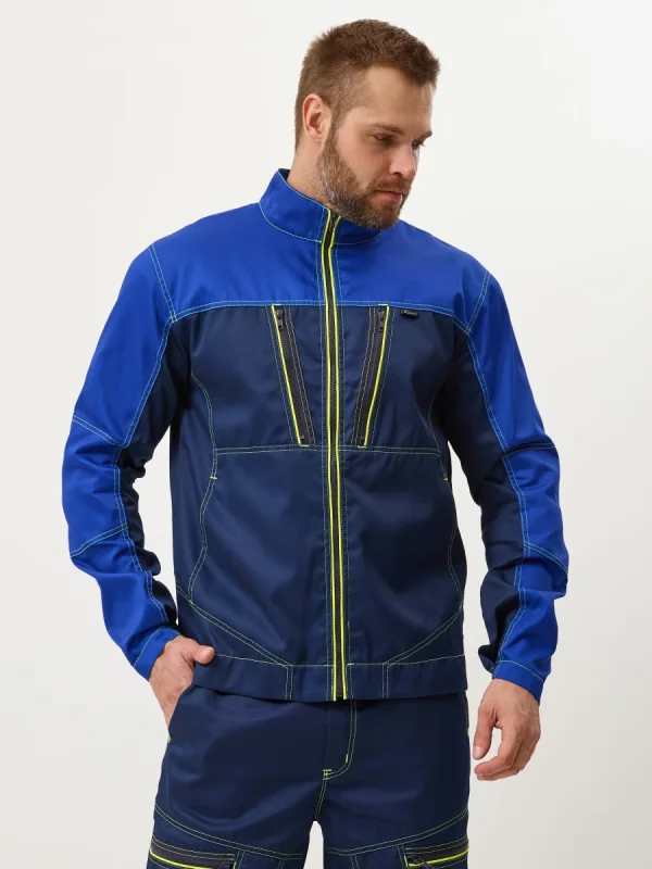 Куртка Волна-33 (35% хл.65% пэ), синий/васильковый