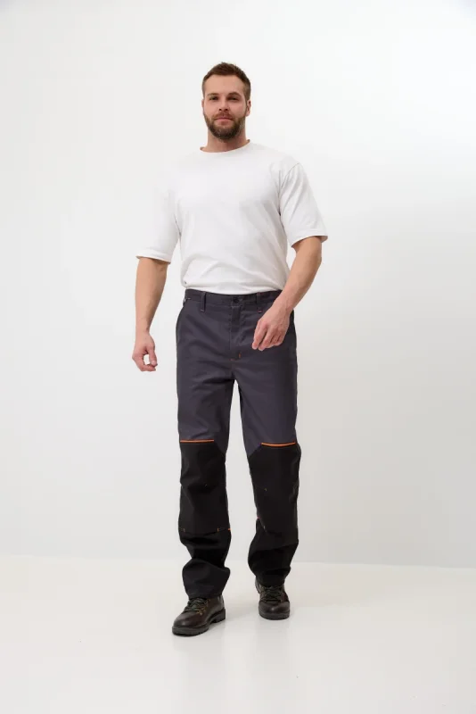 Брюки Волна-2 (35% хлопок, 65% пэ), серые/черный