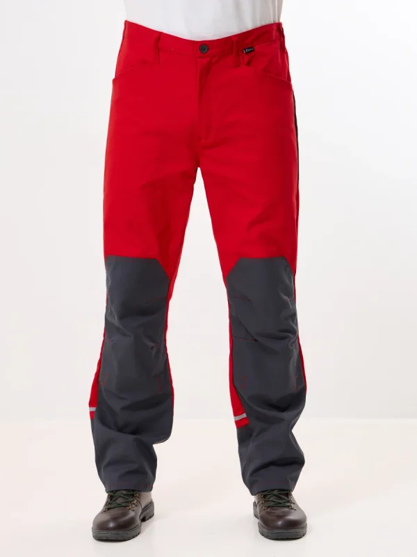 Брюки Корнет (100% хлопок), красный/серый