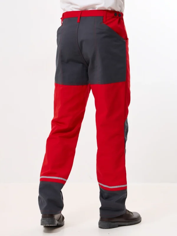 Брюки Корнет (100% хлопок), красный/серый