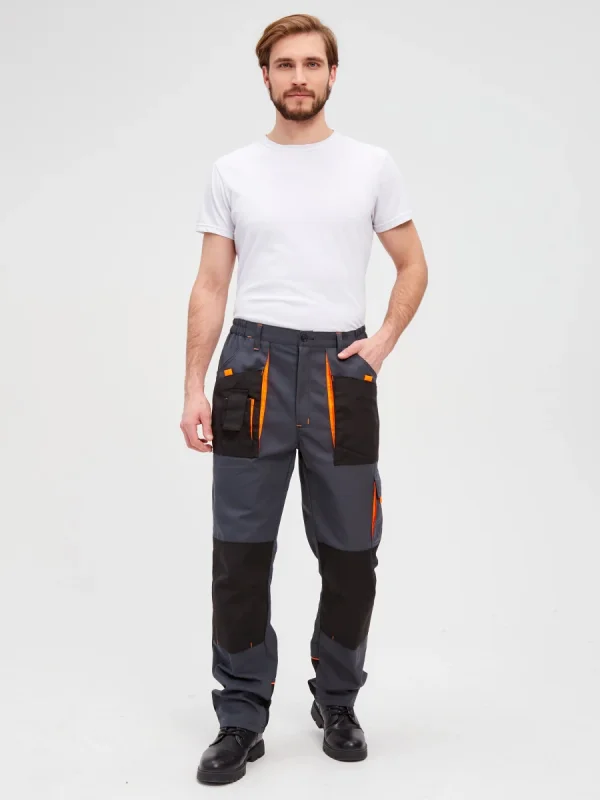 Брюки Босфор (тк.100% хлопок), серый/черный