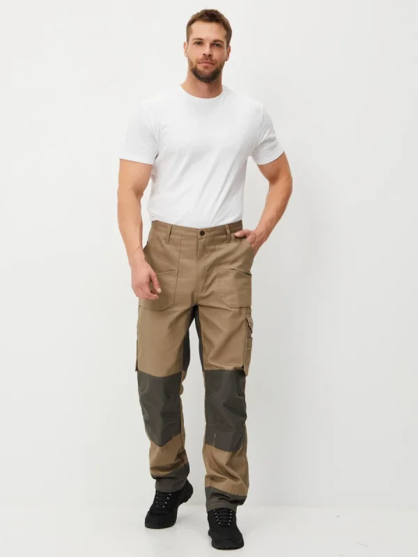 Брюки Канзас (тк.100% хлопок), бежевый/хаки