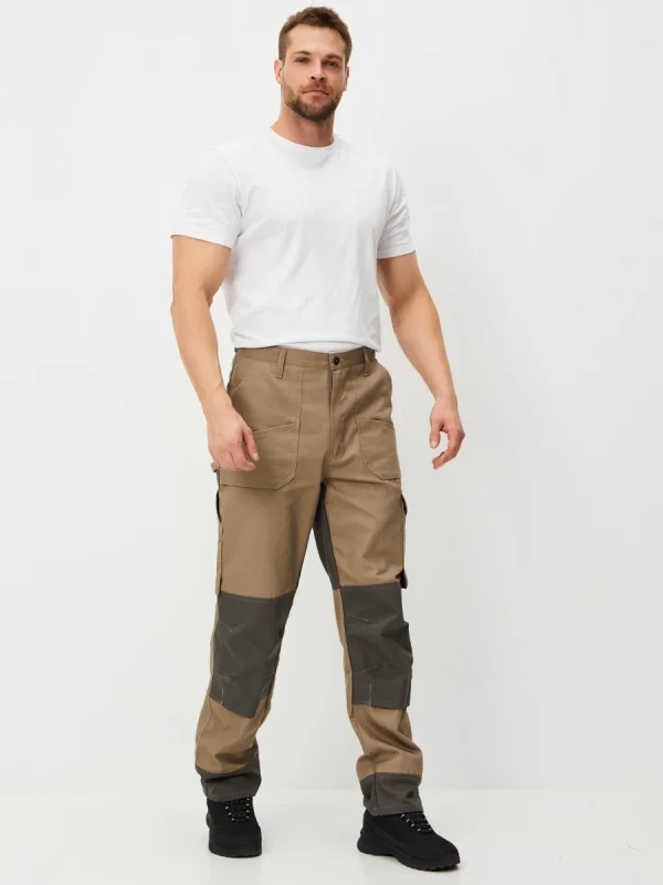 Брюки Канзас (тк.100% хлопок), бежевый/хаки