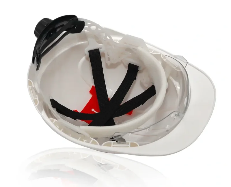 Каска защитная ЕЛАНПЛАСТ ФОРВАРД со встроенными очками синяя