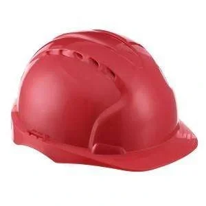 Каска защитная ЭТАЛОН с храповым механизмом красная (Минпромторг) (продажа 10 шт./мешок)
