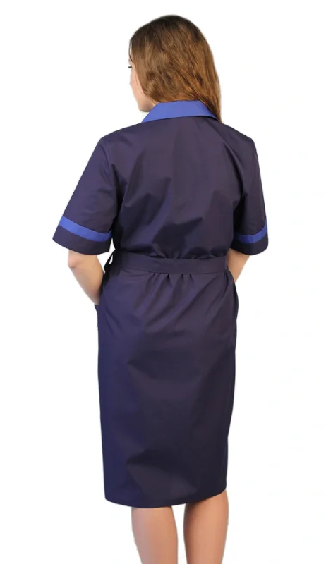 Халат женский "Прибой" т-синий с васильковым* СКИДКА 40%