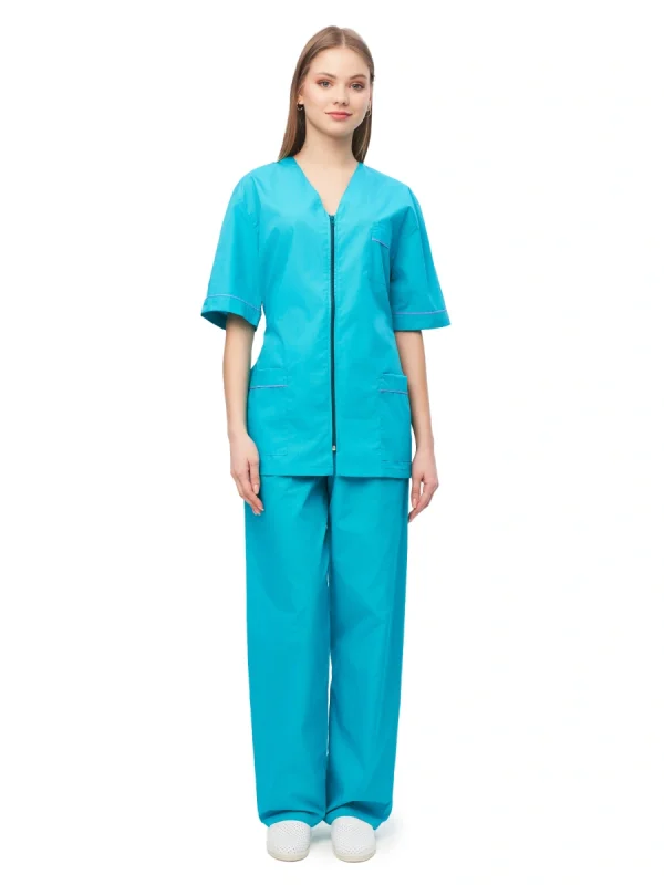 Костюм женский "Глория" бирюзовый с сиреневым