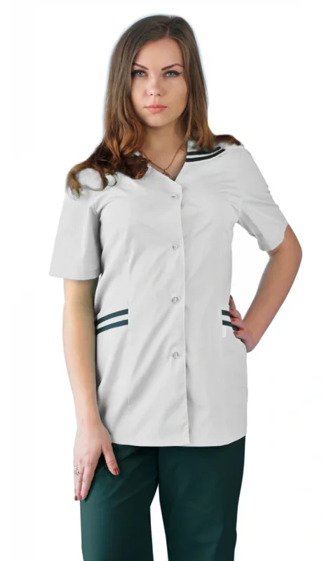 Костюм женский "Сфера" белый с т-зеленым* СКИДКА 40%