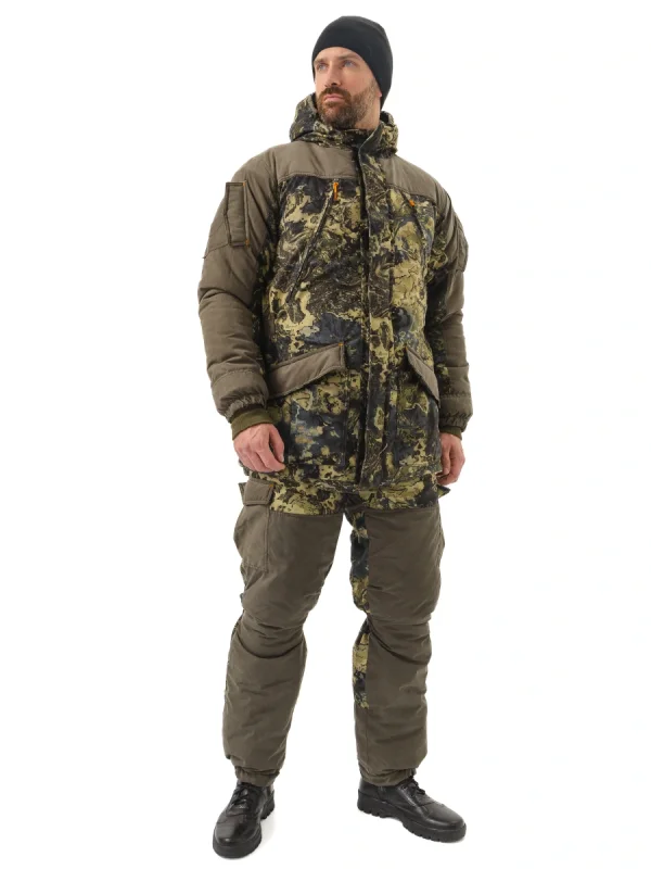 Костюм зимний «ГЕРКОН» куртка/брюки, цвет: кмф "ДЮНЫ/т.хаки", ткань: Алова/Финляндия