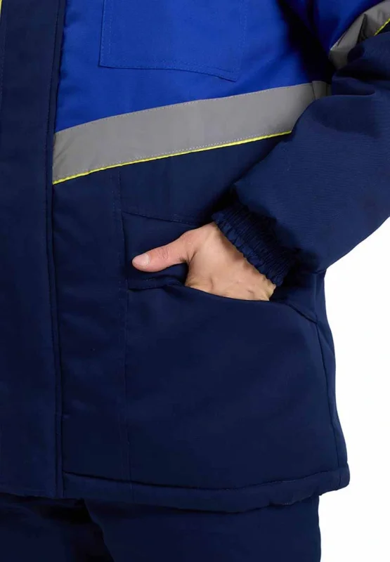 Куртка рабочая мужская утепленная "СЕВЕРНАЯ ШИРОТА" т.-синяя с васильковым Минпромторг