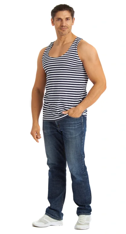 Майка-тельняшка, т-синяя