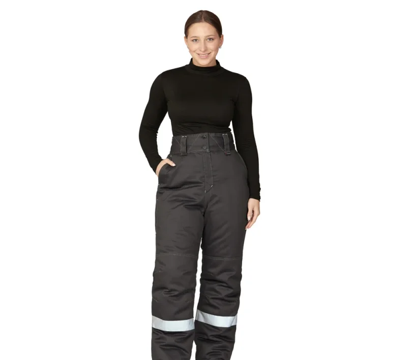 Брюки женские утеплённые "Бренд" тёмно-серые