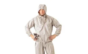 Костюм от химических воздействий "Л-1" серый (куртка с капюшоном, полукомбинезон, перчатки трёхпалые)