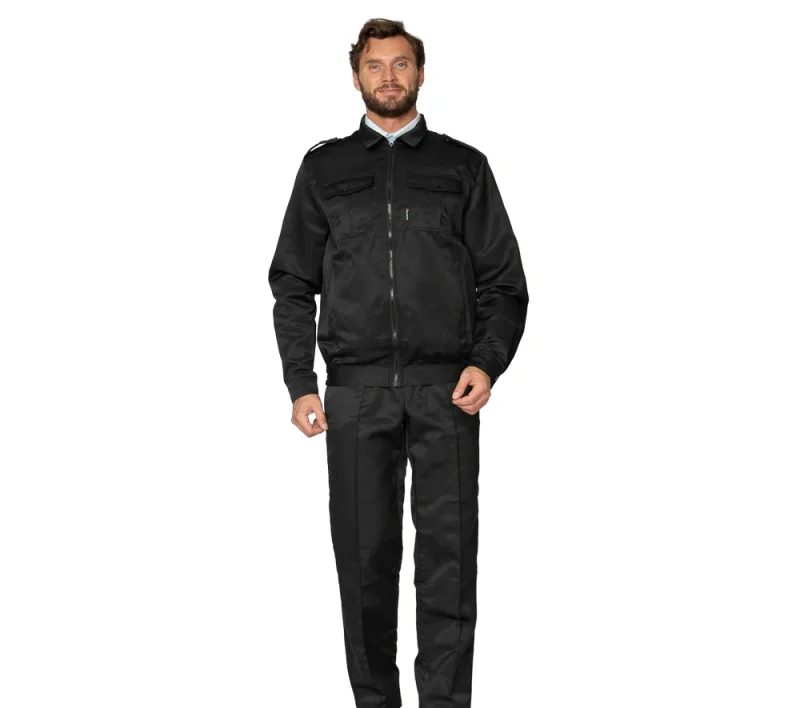 Костюм мужской "Альфа" чёрный (куртка и брюки) для охранников