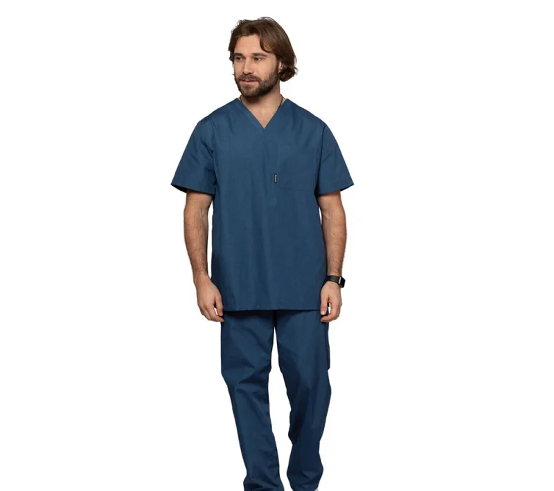 Костюм мужской "Хирург" синий (блузон и брюки)