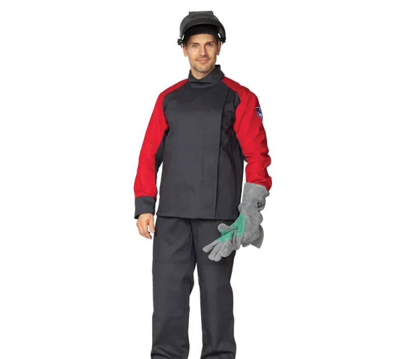 Костюм огнестойкий "Гектор" серый/красный 1 класса защиты (куртка и брюки)