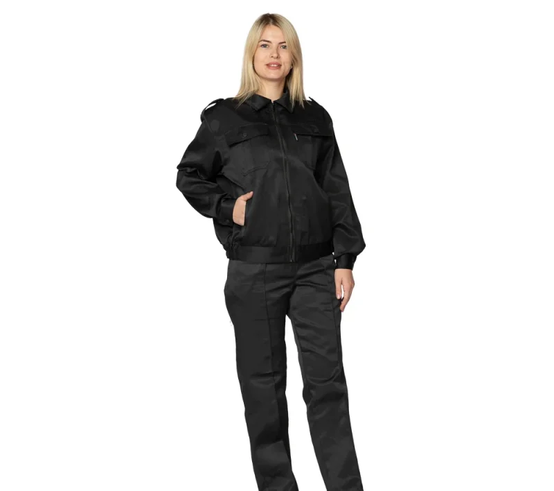 Костюм женский "Альфа" чёрный для сотрудниц охранных предприятий (куртка и брюки)
