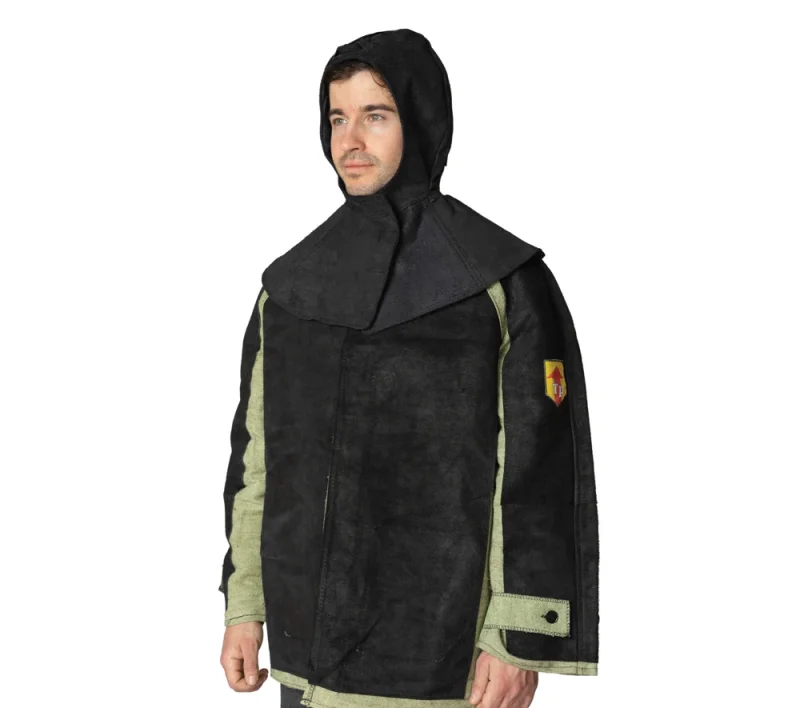 Подшлемник цельноспилковый с пелериной из натуральной кожи для сварщика