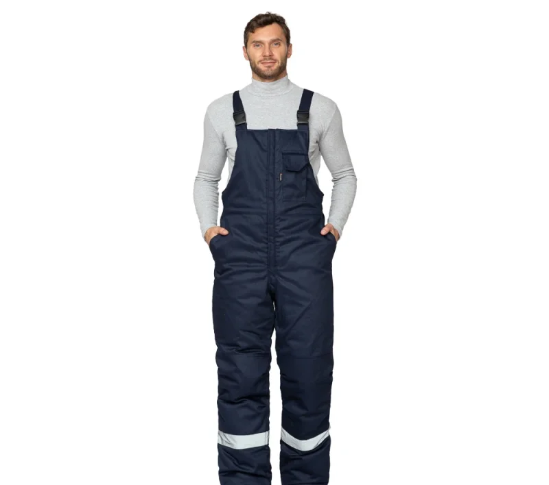 Полукомбинезон антистатический мужской утеплённый "Антистат" тёмно-синий