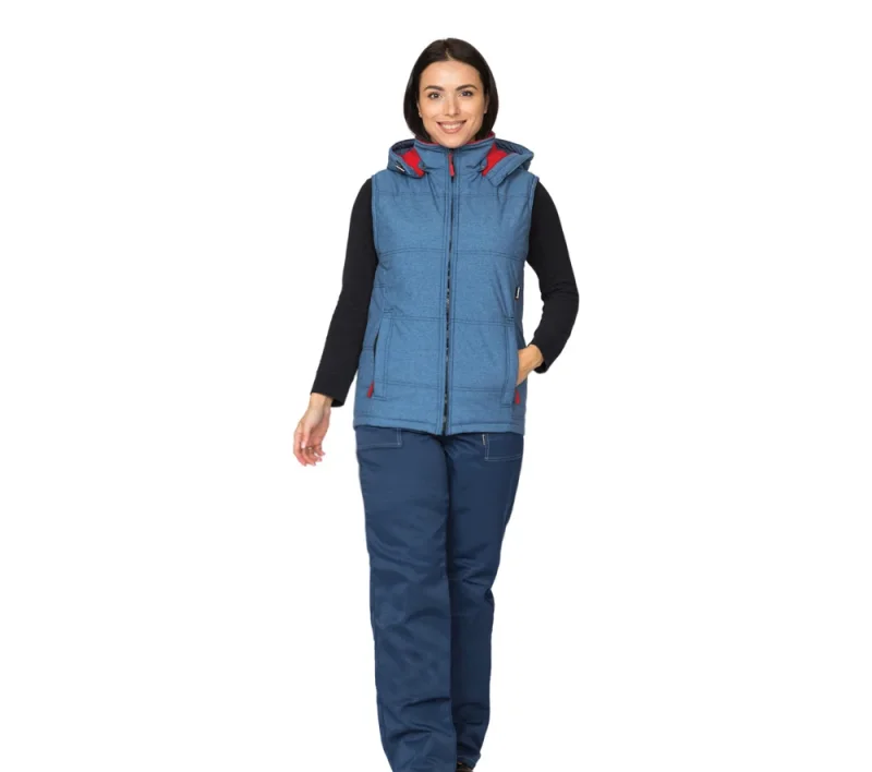 Жилет женский утеплённый "Амур" синий/красный