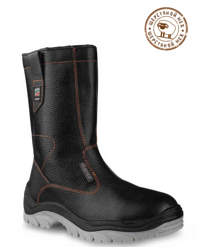 Сапоги кожаные утепленные РЕДГРЕЙ ПУ/ТПУ, подносок композитный
